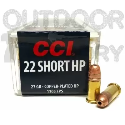 CCI 22Short 27gr Copper-Plated HP – Box Of 100