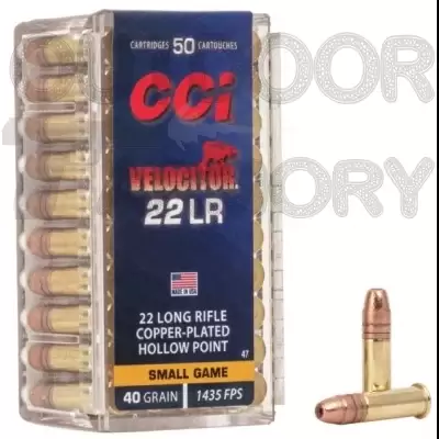 CCI Velocitor Ammo .22LR 40gr Plated Lead HP – 500 Rounds