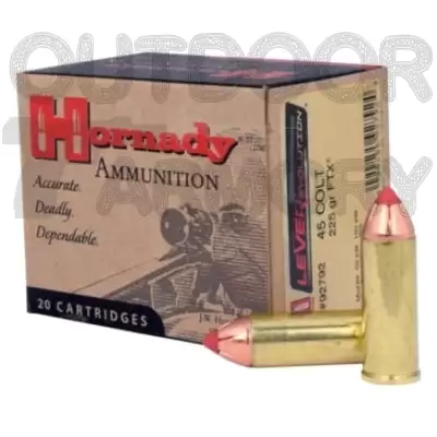 Hornady LEVERevolution Ammo 45 Colt (Long Colt) 225gr Flex Tip EXpanding – Box Of 20