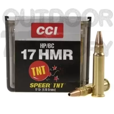 CCI Ammo 17 Hornady Magnum Rimfire (HMR) 17gr Speer TNT Jacketed HP – Box O