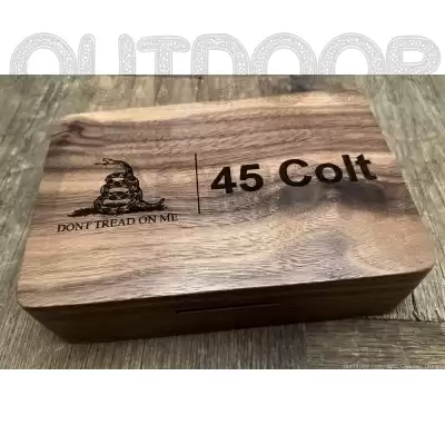 Caliber Case .45 Colt - Black Walnut Ammo Box
