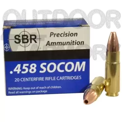 SBR Ammunition 458 SOCOM 300 Grain Barnes TSX Hollow Point Lead-Free Box of 20