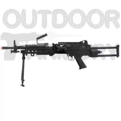 Cybergun FN Herstal Licensed M249 Para Featherweight LMG Airsoft Rifle, Black