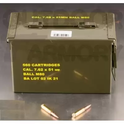 560rds – 7.62×51 Igman 147gr. FMJ M80 Ammo in Ammo Can