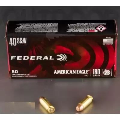 1000rds – 40 S&W Federal American Eagle 180gr. FMJ Ammo